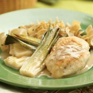 Chicken with Creamy Braised Leeks Recipe